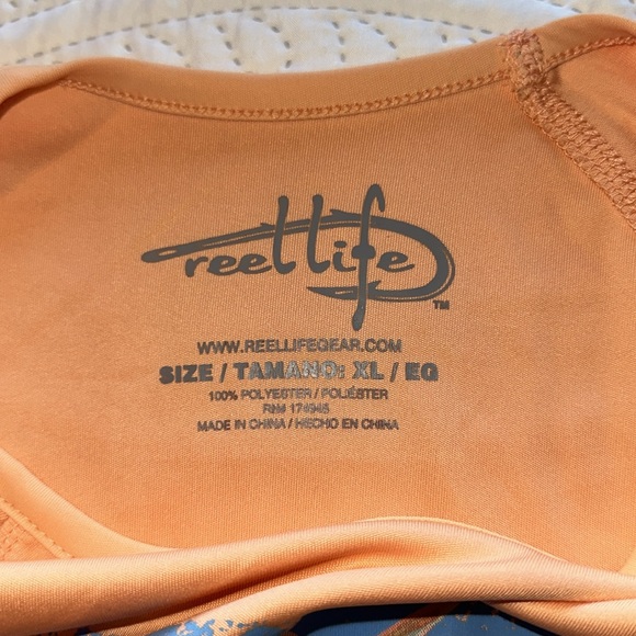 Reel Life Aqua Coral Sands LS Shirt Tarpon Fish Size XL Polyester - Picture 5 of 11